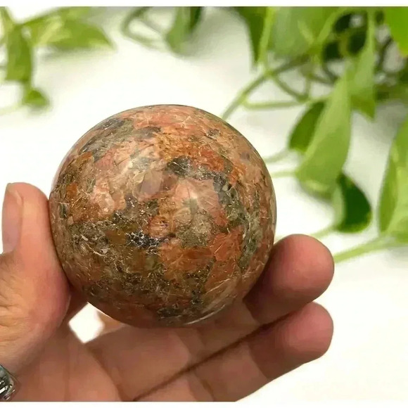 Orthoclase Natural Stone Crystal Quartz Ball 192g Healing Sphere 52mm - Picture 4 of 11